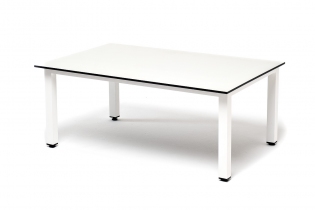 «Канны» журнальный столик из HPL 95х60, H40, каркас белый, цвет столешницы «молочный»