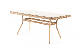 «Латте» плетеный стол из искусственного ротанга (цвет: соломенный, 200х90см)