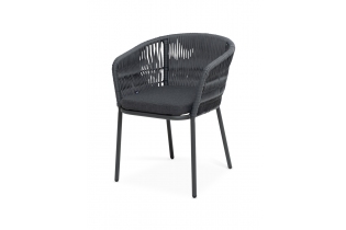«Бордо» (колос) плетеный стул из роупа (веревки), стальной каркас, цвет серый