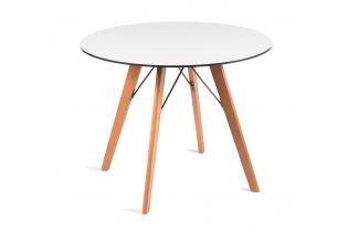 «Франческо» интерьерный стол из HPL круглый Ø100см, цвет молочный